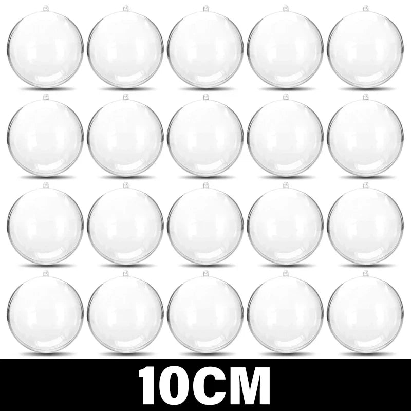 ✨ Transparent Christmas Balls – Perfect for Xmas tree hanging, weddings, New Year parties, and home decor. Available in various sizes. 🎄