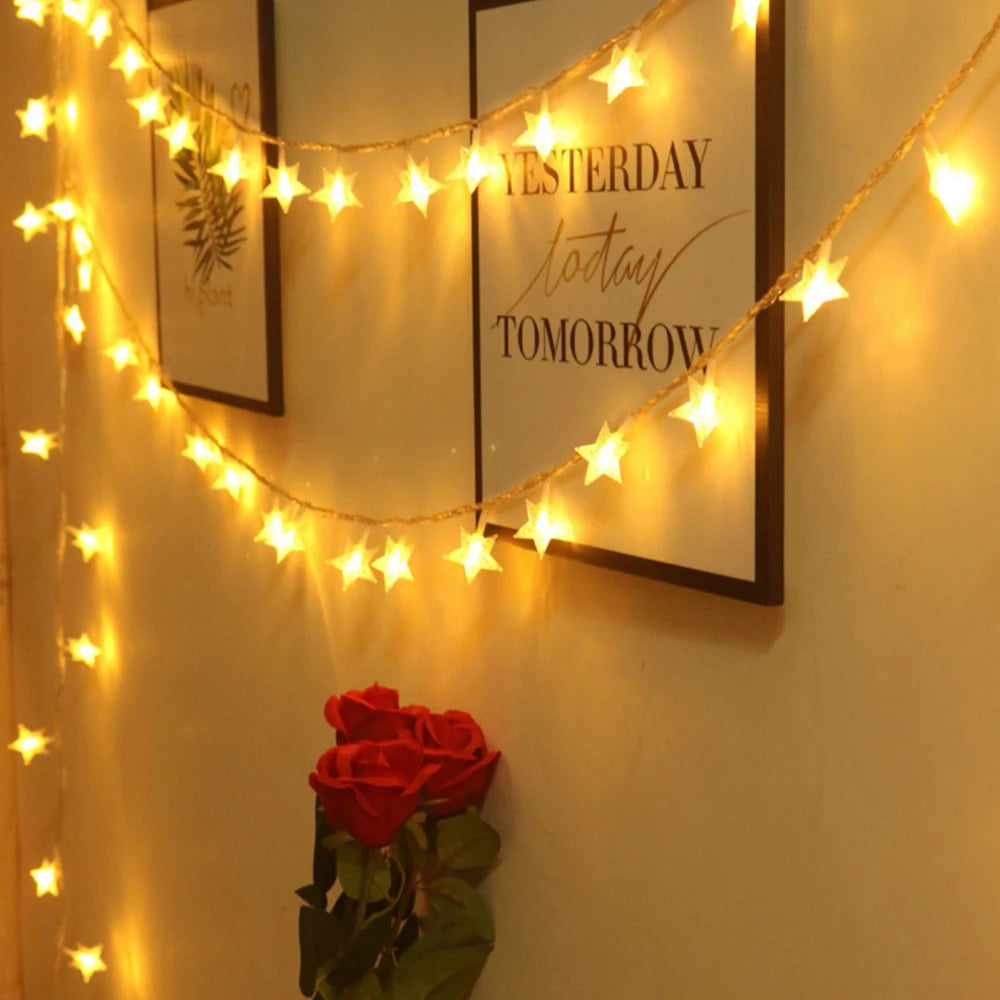 β¨ Star String Fairy Lights β Outdoor & Christmas Decor β¨