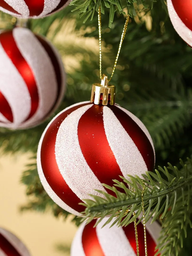 π Glitter Christmas Balls Set β 24/6pcs 6cm Tree Ornaments β¨