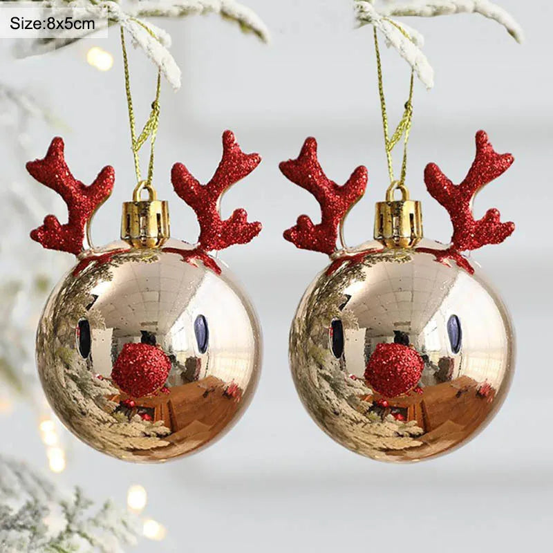 š Elk Christmas Balls ā 2pcs Tree Ornaments For Home & Party Decor āØ