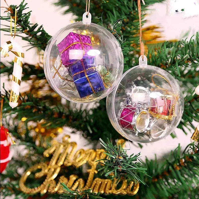 ✨ Transparent Christmas Balls – Perfect for Xmas tree hanging, weddings, New Year parties, and home decor. Available in various sizes. 🎄