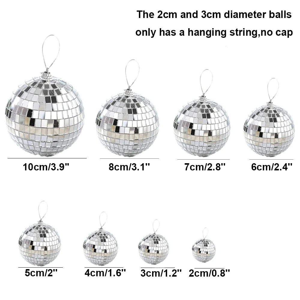 π 2-10cm Mirror Disco Balls π β¨ 70s Party & Wedding Decorations β¨