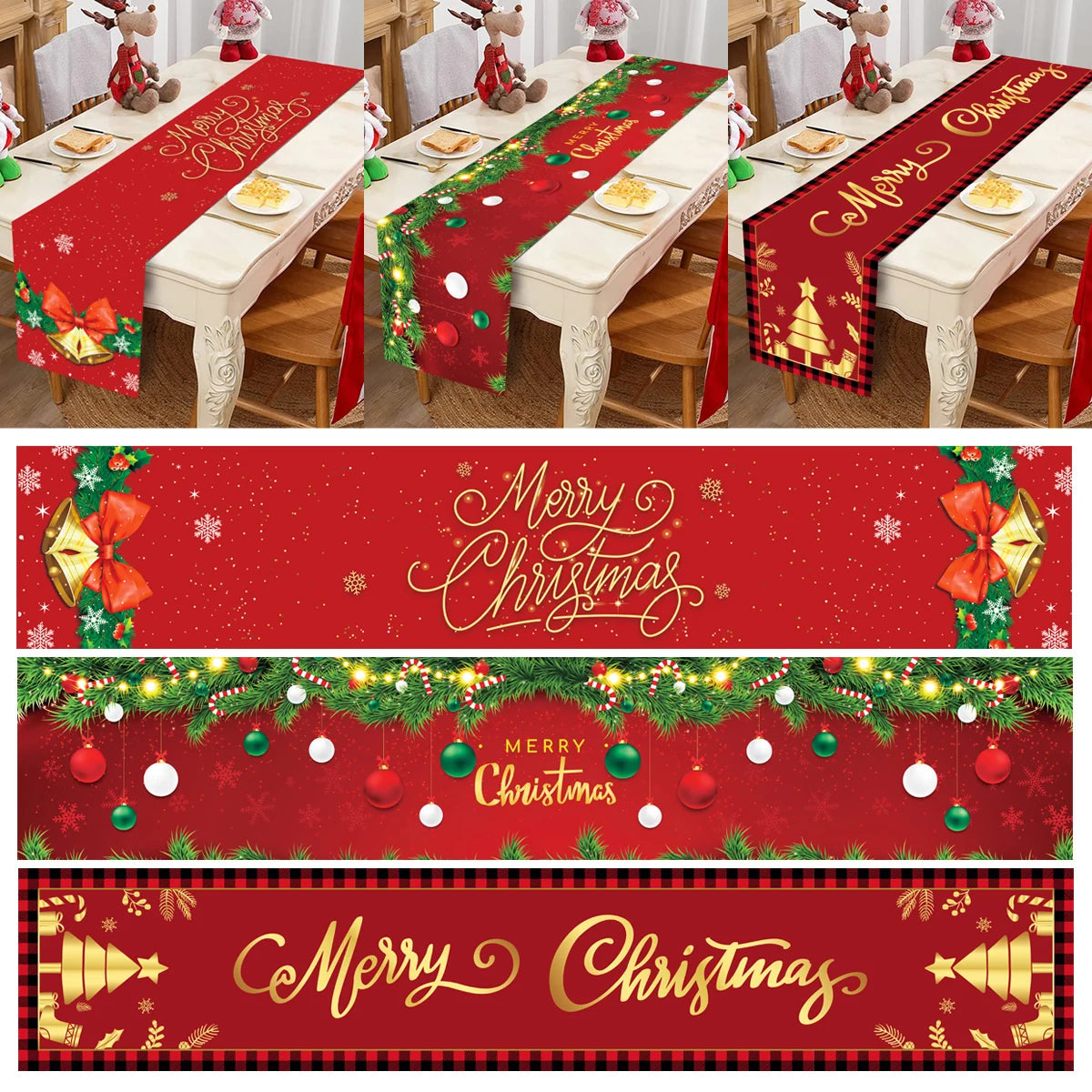 Merry Christmas Table Runner – Holiday Home Decor