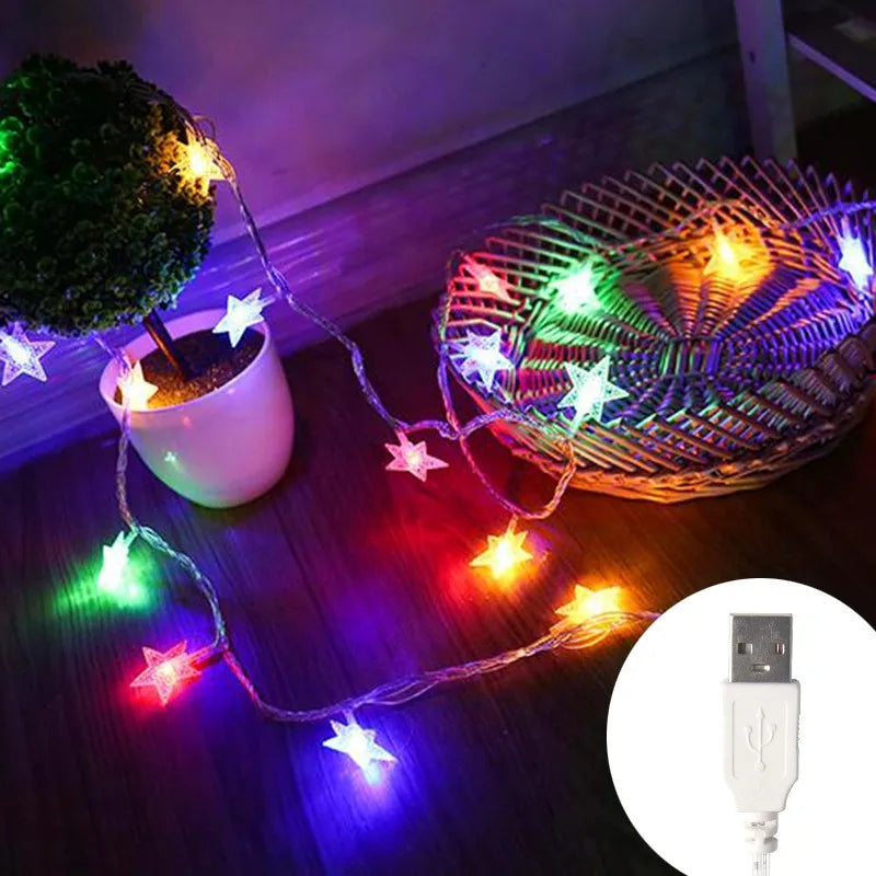 β¨ Star String Fairy Lights β Outdoor & Christmas Decor β¨