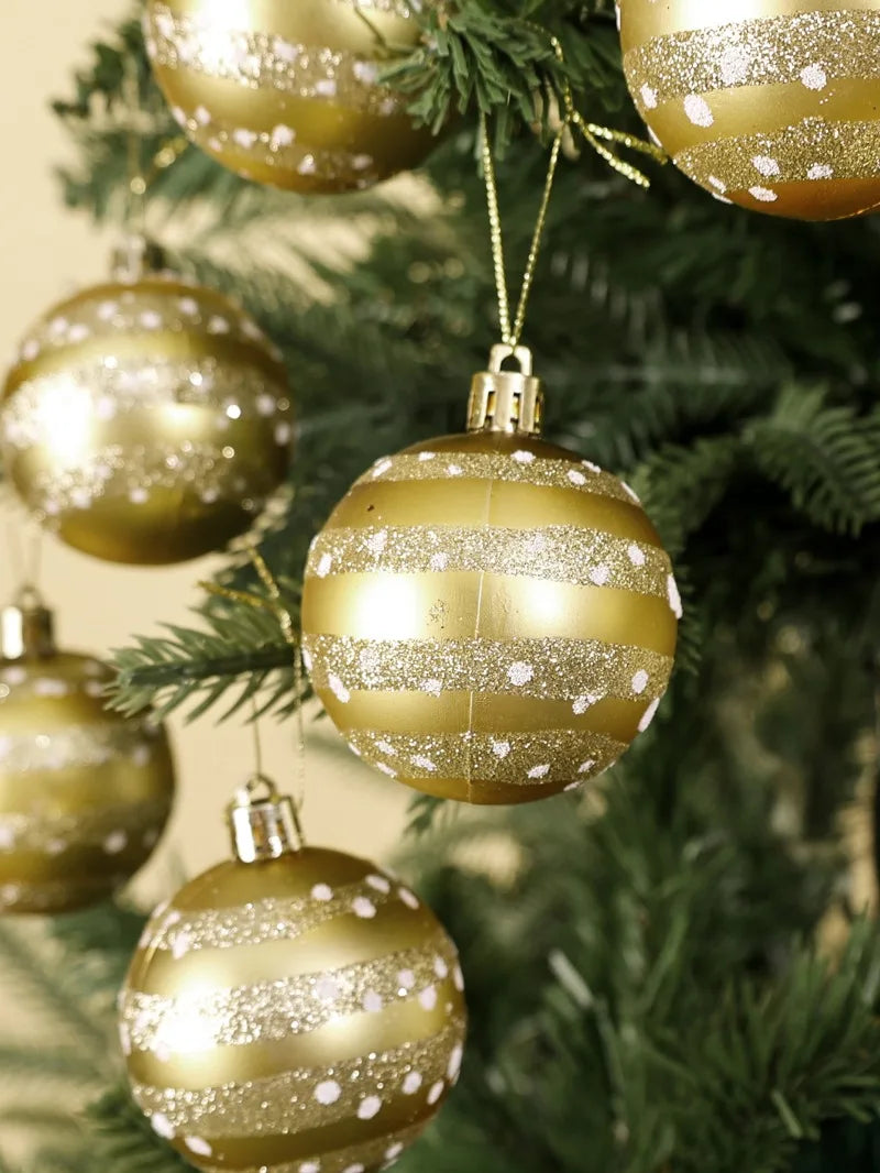 π Glitter Christmas Balls Set β 24/6pcs 6cm Tree Ornaments β¨