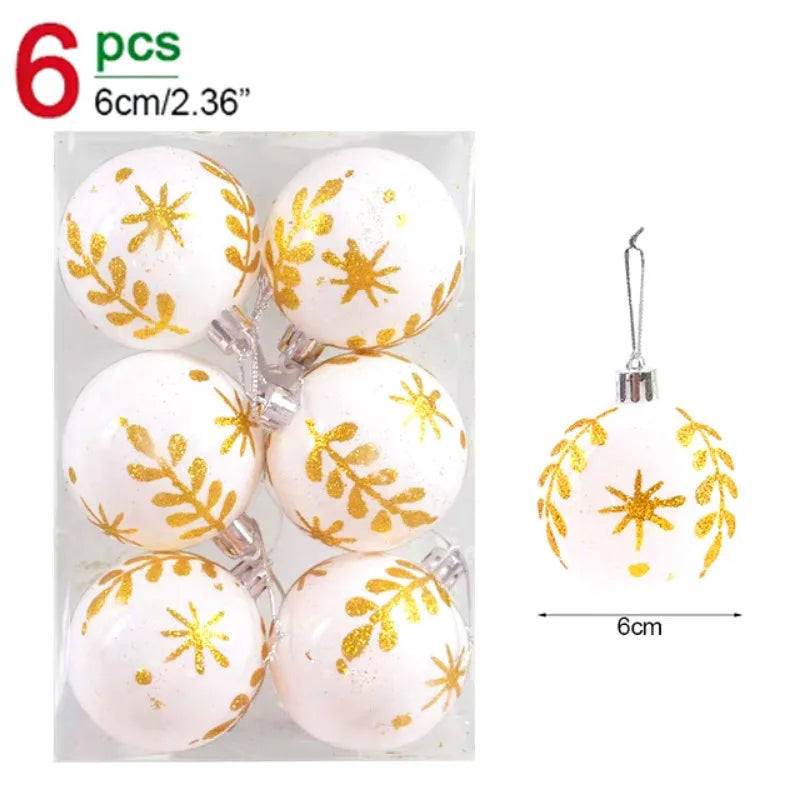 π Glitter Christmas Balls Set β 24/6pcs 6cm Tree Ornaments β¨