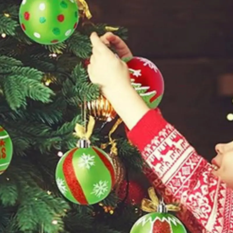 β¨ 12Pcs Christmas Tree Glittering Balls Ornaments Hanging Decoration Set π