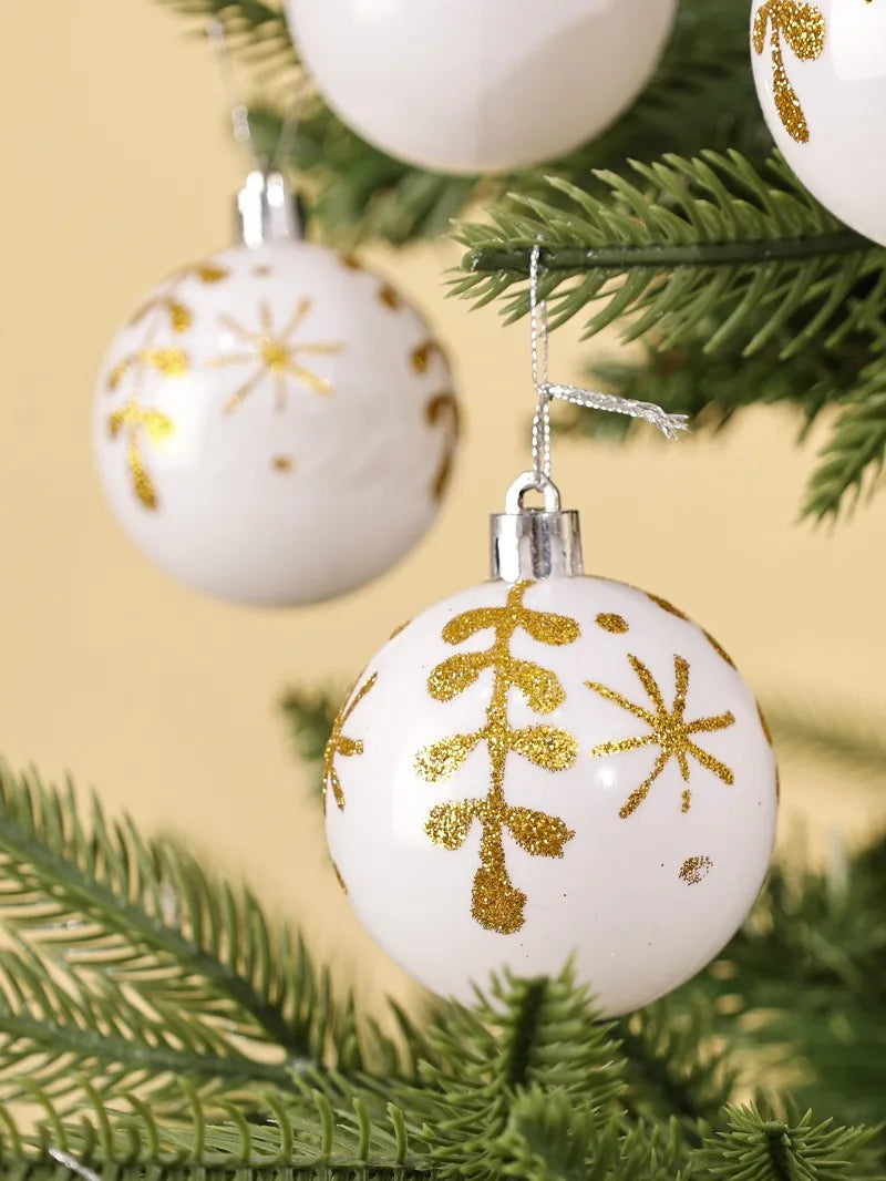 π Glitter Christmas Balls Set β 24/6pcs 6cm Tree Ornaments β¨