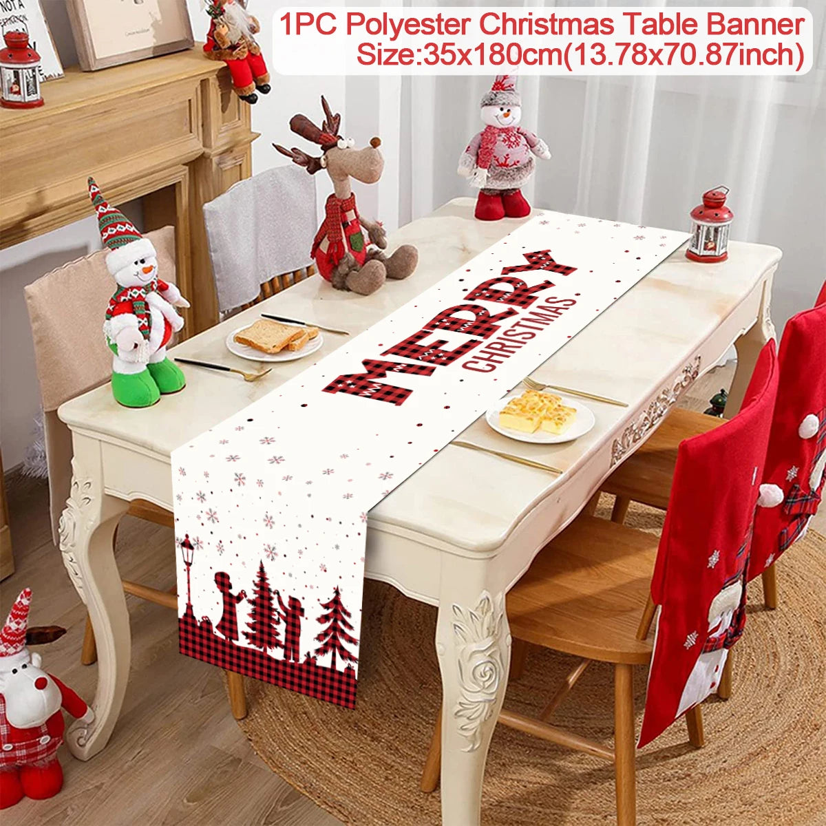 Merry Christmas Table Runner – Holiday Home Decor