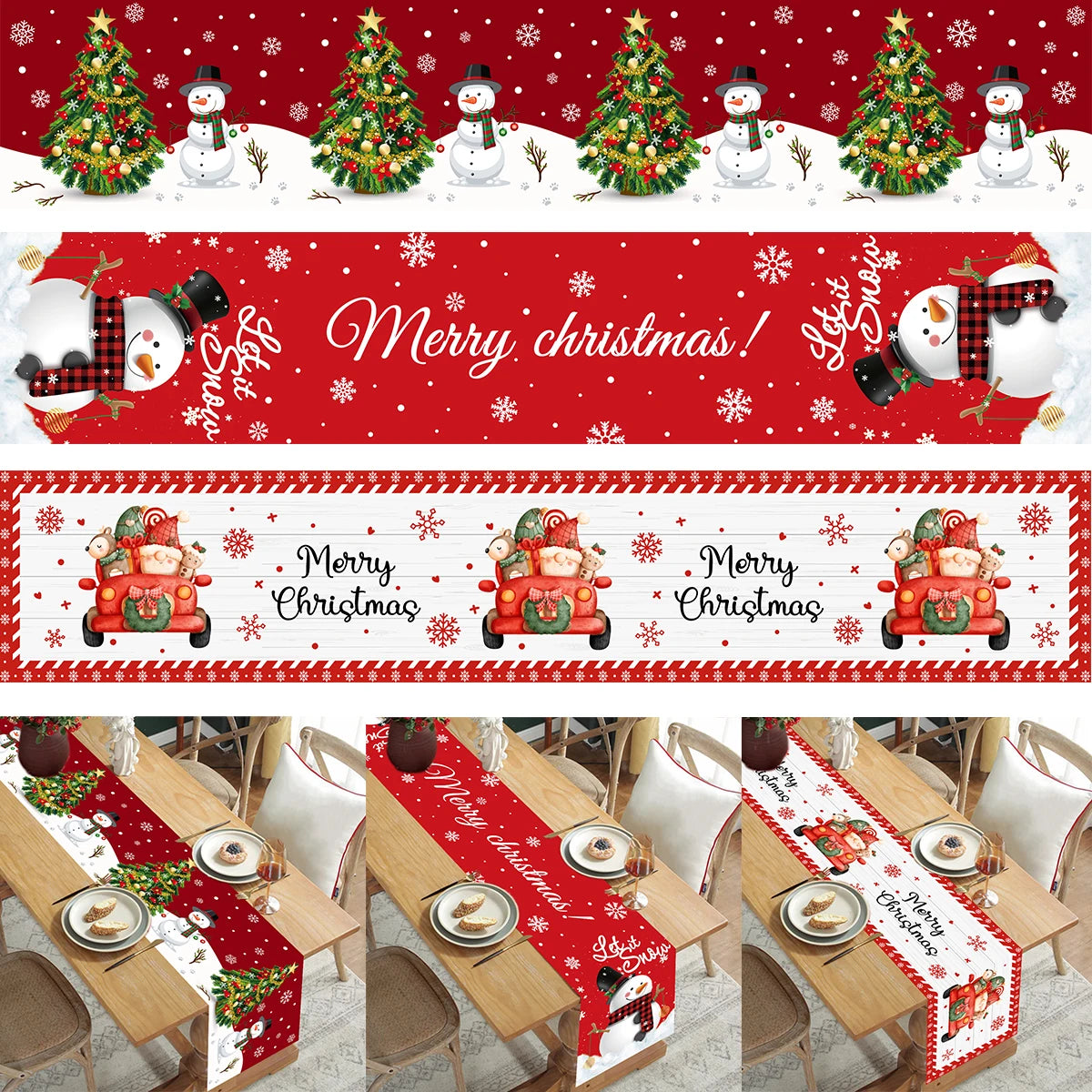Merry Christmas Table Runner – Holiday Home Decor