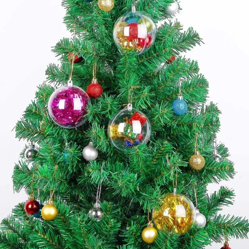 ✨ Transparent Christmas Balls – Perfect for Xmas tree hanging, weddings, New Year parties, and home decor. Available in various sizes. 🎄