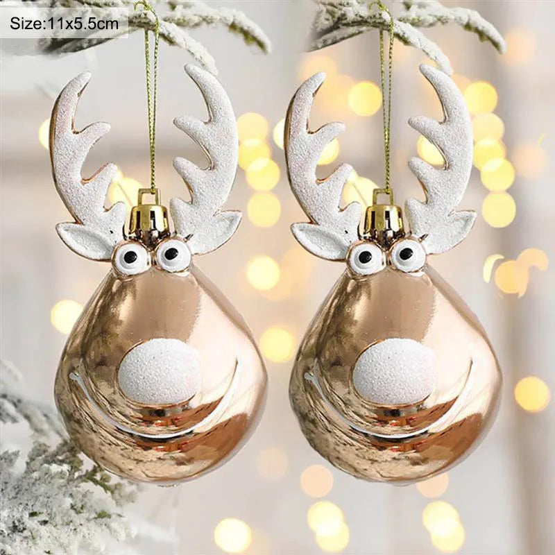š Elk Christmas Balls ā 2pcs Tree Ornaments For Home & Party Decor āØ