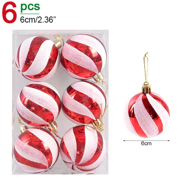 π Glitter Christmas Balls Set β 24/6pcs 6cm Tree Ornaments β¨