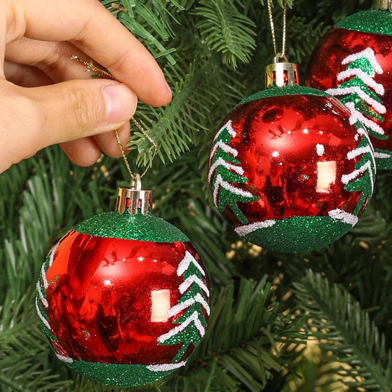 π Glitter Christmas Balls Set β 24/6pcs 6cm Tree Ornaments β¨