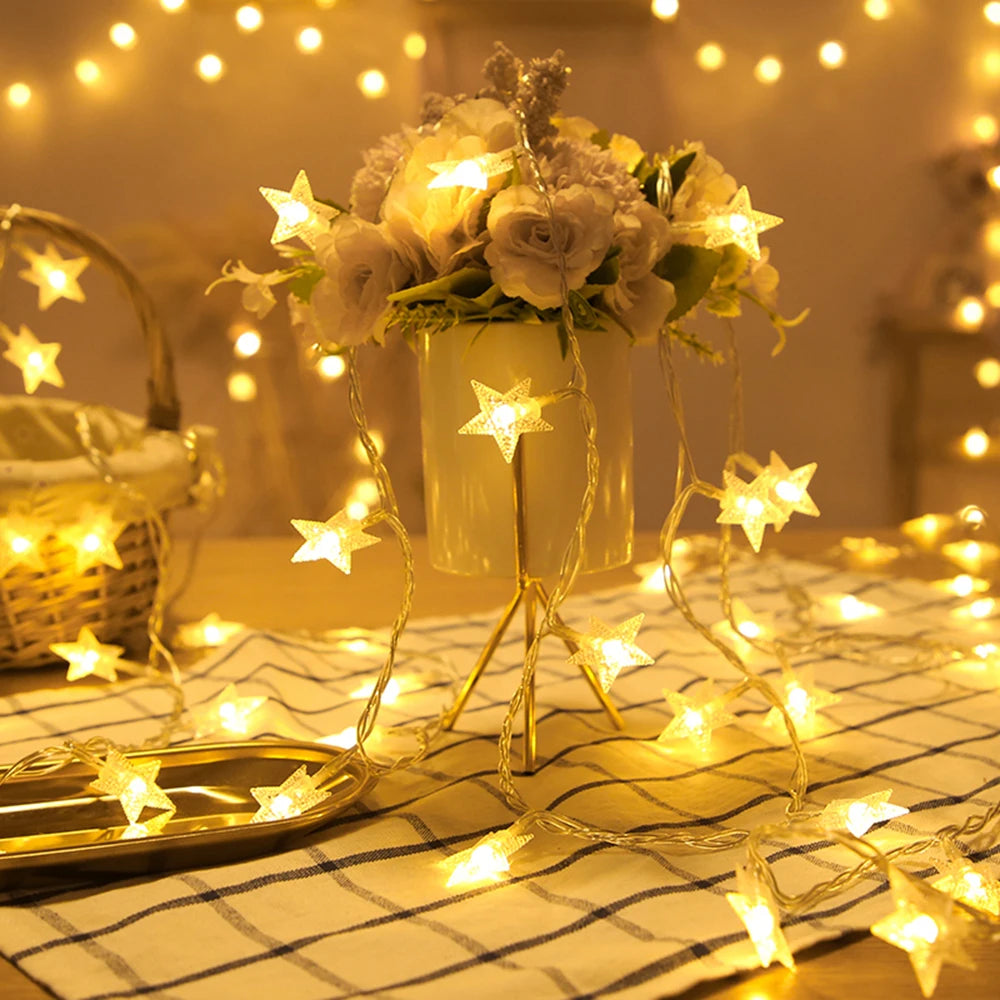 β¨ Star String Fairy Lights β Outdoor & Christmas Decor β¨