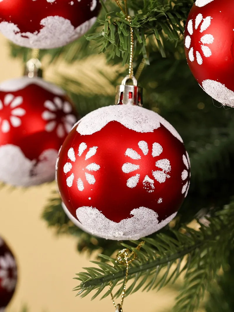 π Glitter Christmas Balls Set β 24/6pcs 6cm Tree Ornaments β¨