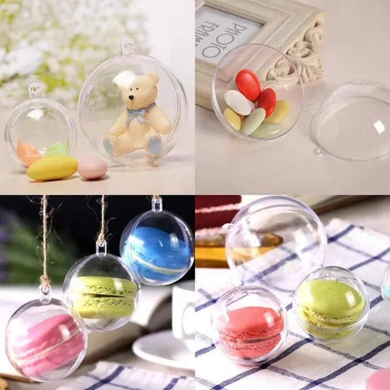 ✨ Transparent Christmas Balls – Perfect for Xmas tree hanging, weddings, New Year parties, and home decor. Available in various sizes. 🎄