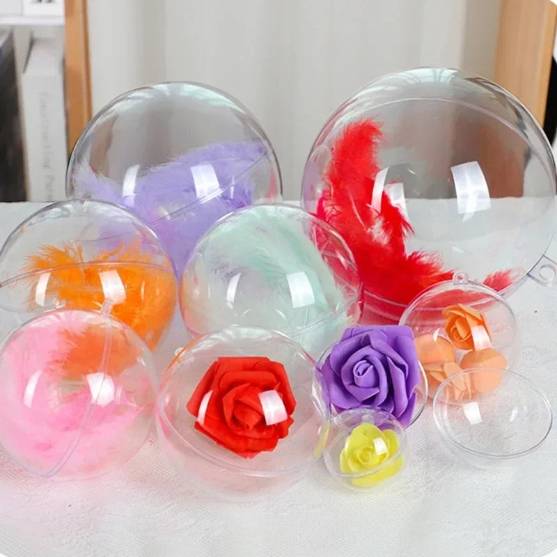 ✨ Transparent Christmas Balls – Perfect for Xmas tree hanging, weddings, New Year parties, and home decor. Available in various sizes. 🎄
