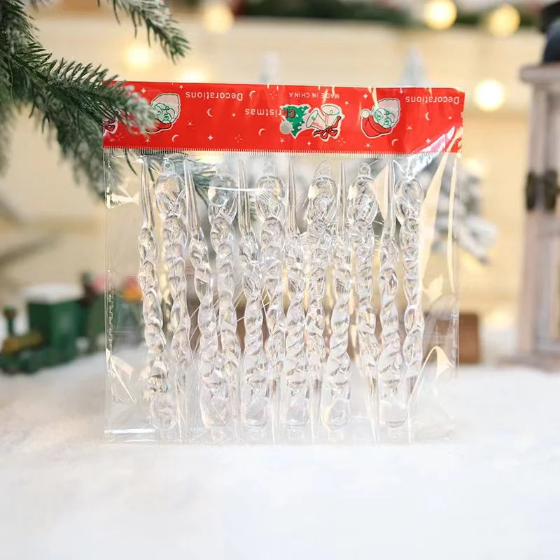✨ Crystal Clear Icicle Ornaments – Add a frosty touch to your holiday decor! Available in 12, 24, or 36 pcs. 🎄