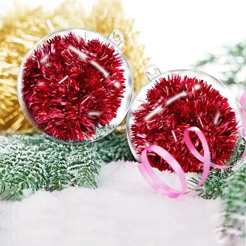 ✨ Transparent Christmas Balls – Perfect for Xmas tree hanging, weddings, New Year parties, and home decor. Available in various sizes. 🎄
