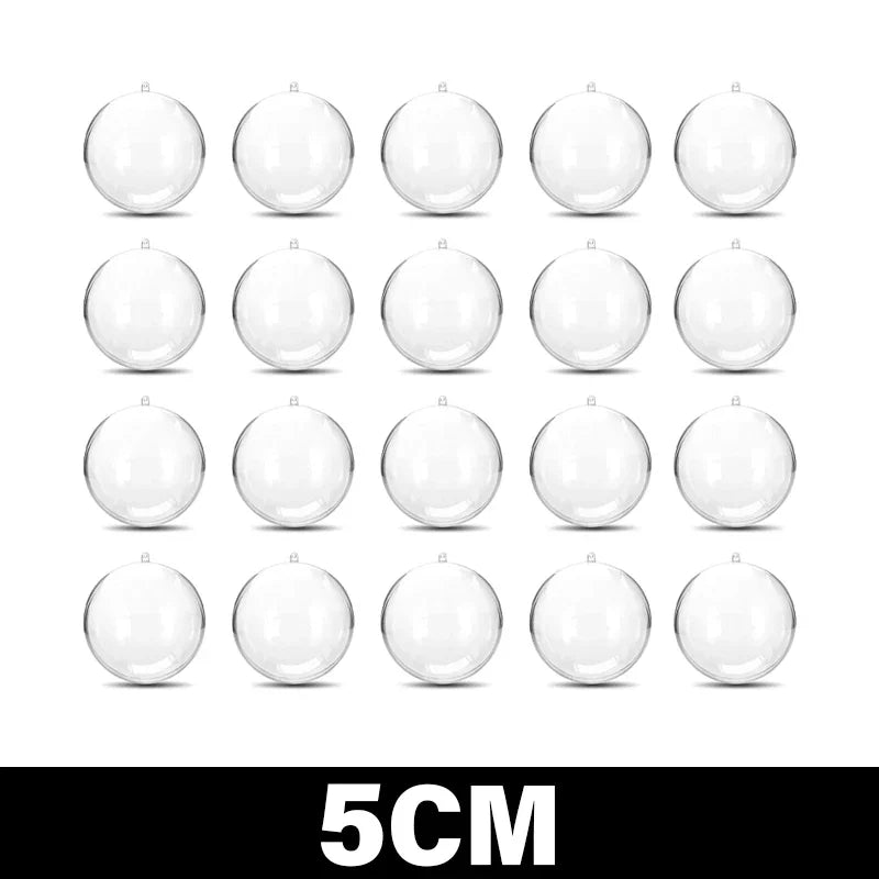 ✨ Transparent Christmas Balls – Perfect for Xmas tree hanging, weddings, New Year parties, and home decor. Available in various sizes. 🎄