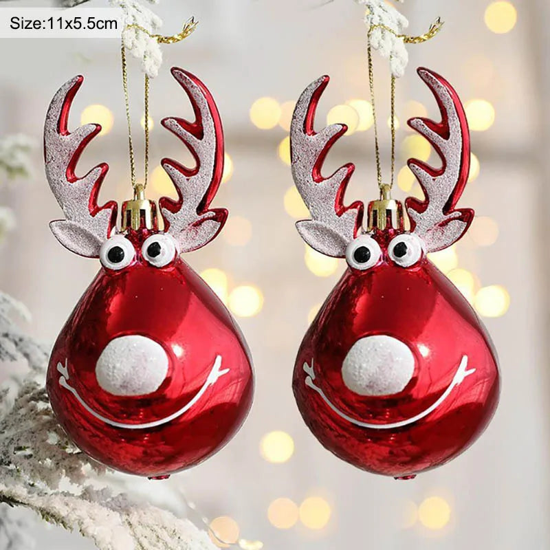 š Elk Christmas Balls ā 2pcs Tree Ornaments For Home & Party Decor āØ