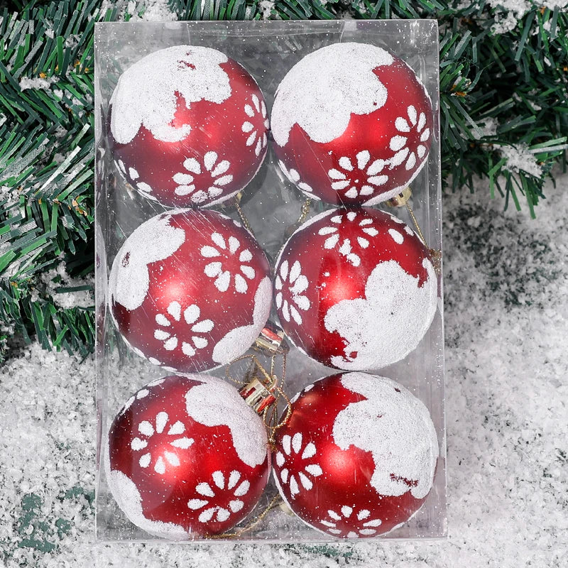 π Glitter Christmas Balls Set β 24/6pcs 6cm Tree Ornaments β¨