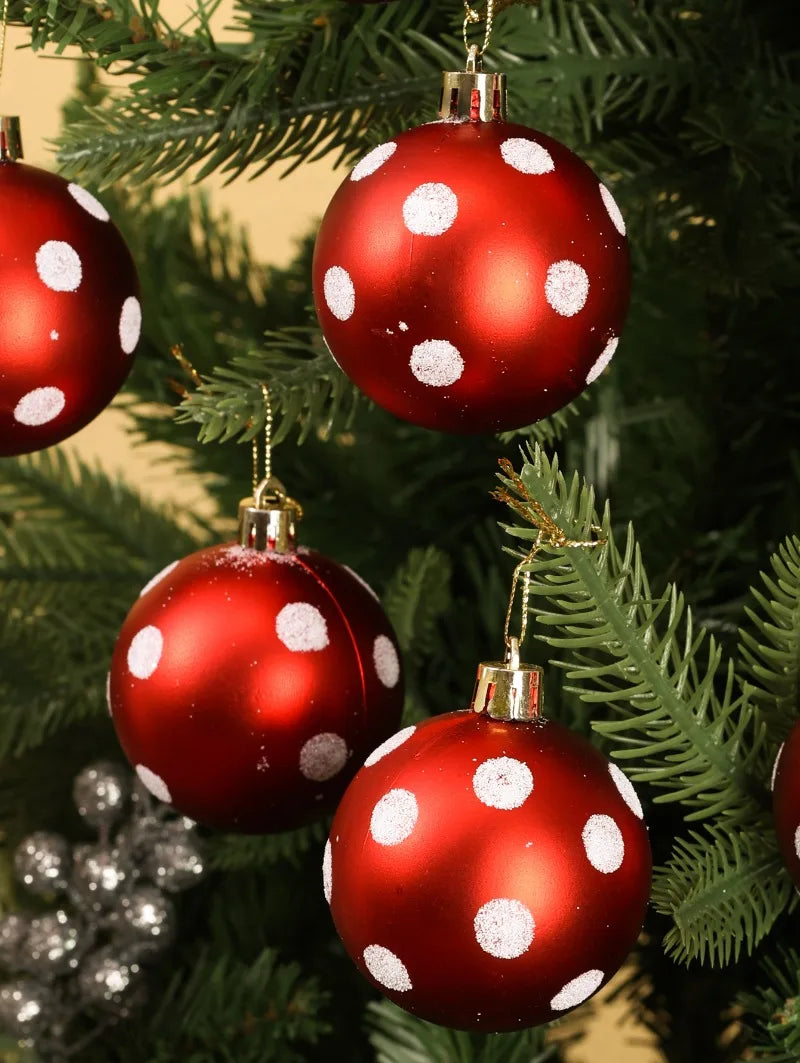 π Glitter Christmas Balls Set β 24/6pcs 6cm Tree Ornaments β¨