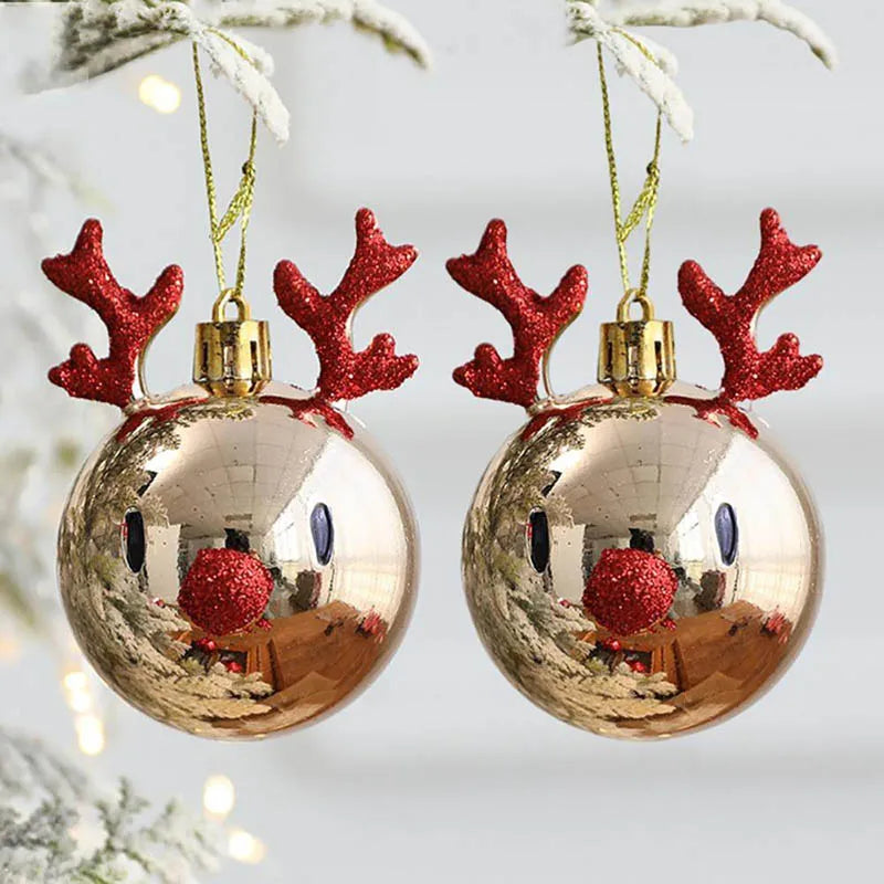 š Elk Christmas Balls ā 2pcs Tree Ornaments For Home & Party Decor āØ