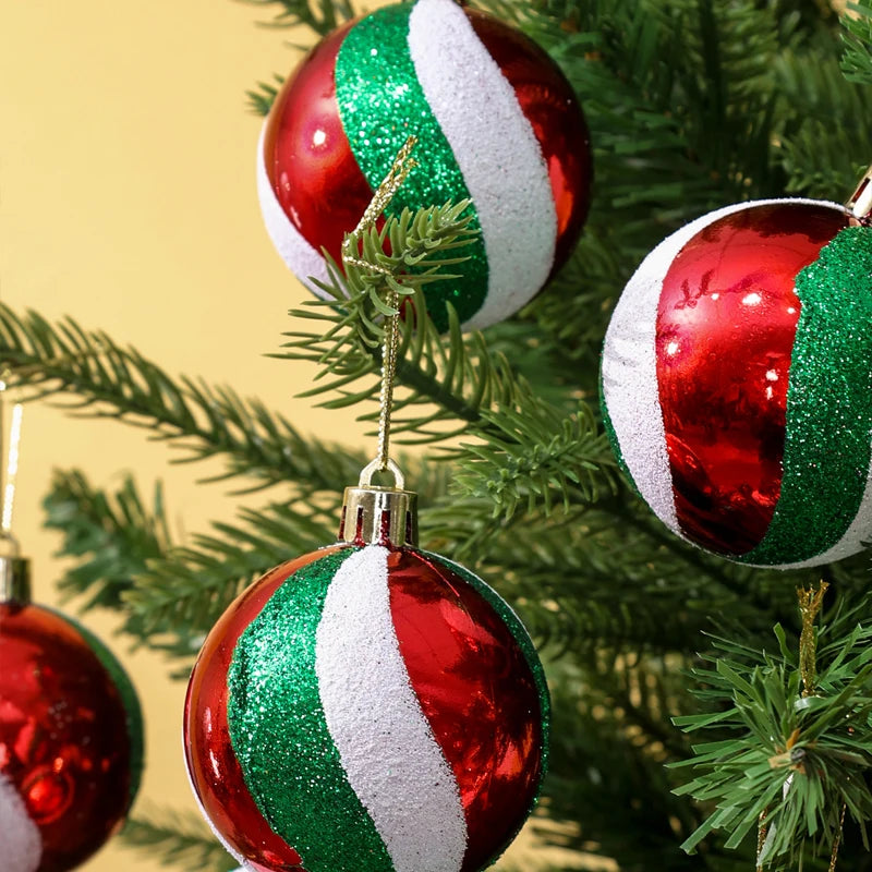 π Glitter Christmas Balls Set β 24/6pcs 6cm Tree Ornaments β¨