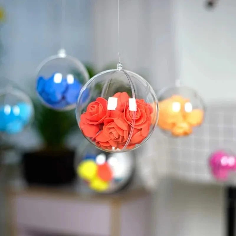 ✨ Transparent Christmas Balls – Perfect for Xmas tree hanging, weddings, New Year parties, and home decor. Available in various sizes. 🎄