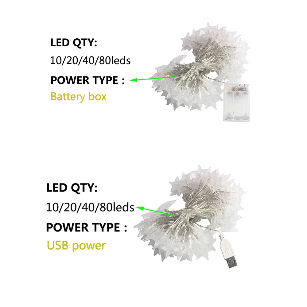 β¨ Star String Fairy Lights β Outdoor & Christmas Decor β¨