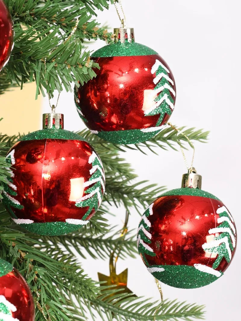 π Glitter Christmas Balls Set β 24/6pcs 6cm Tree Ornaments β¨