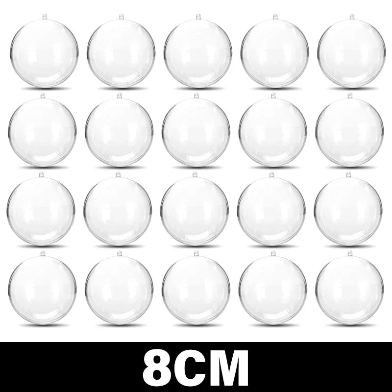 ✨ Transparent Christmas Balls – Perfect for Xmas tree hanging, weddings, New Year parties, and home decor. Available in various sizes. 🎄