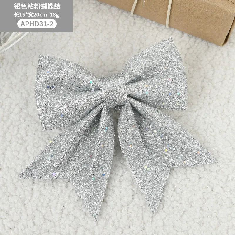 🎀 20cm Large Bows Christmas Tree Bowknot Ornaments – Perfect for Indoor & Outdoor Christmas Decorations 🎄