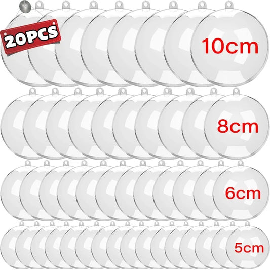 ✨ Transparent Christmas Balls – Perfect for Xmas tree hanging, weddings, New Year parties, and home decor. Available in various sizes. 🎄