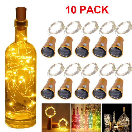 ✨ 10pcs Solar Xmas Bottle String Lights ✨