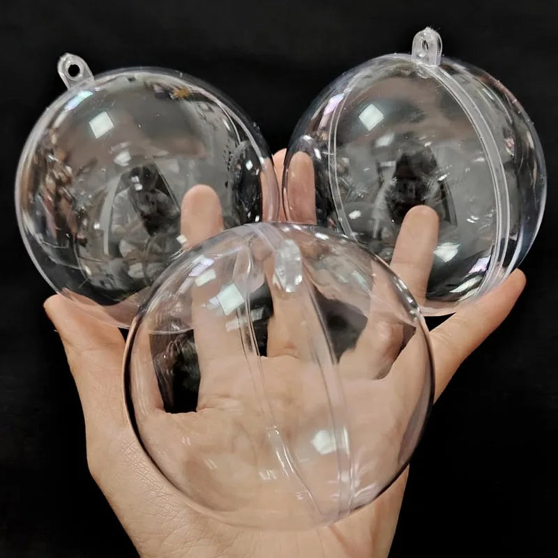 ✨ Transparent Christmas Balls – Perfect for Xmas tree hanging, weddings, New Year parties, and home decor. Available in various sizes. 🎄