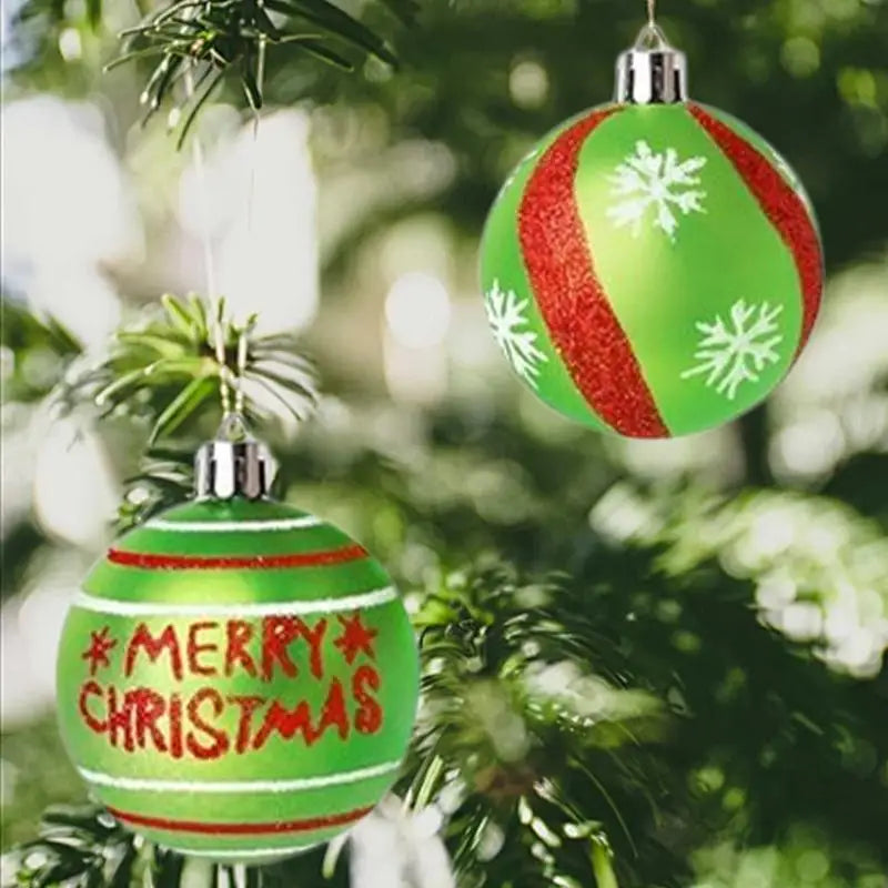 ✨ 12Pcs Christmas Tree Glittering Balls Ornaments Hanging Decoration Set 🎄