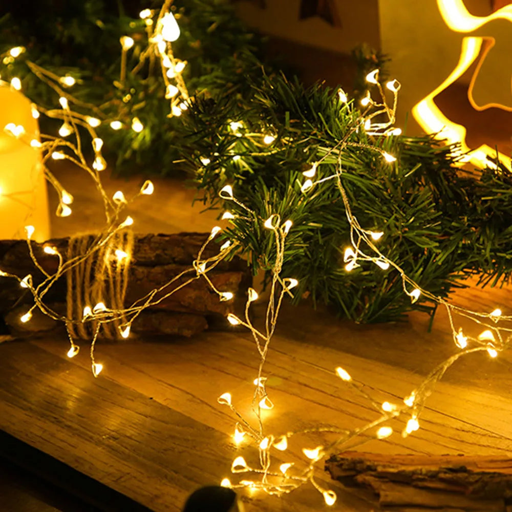 ✨ 3M/9M/12M Standard LED Christmas Garland Light – Starry Cluster Light with Remote, USB Powered 🎄