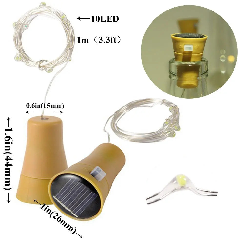 ✨ 10pcs Solar Xmas Bottle String Lights ✨