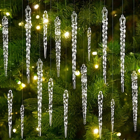 ✨ Crystal Clear Icicle Ornaments – Add a frosty touch to your holiday decor! Available in 12, 24, or 36 pcs. 🎄
