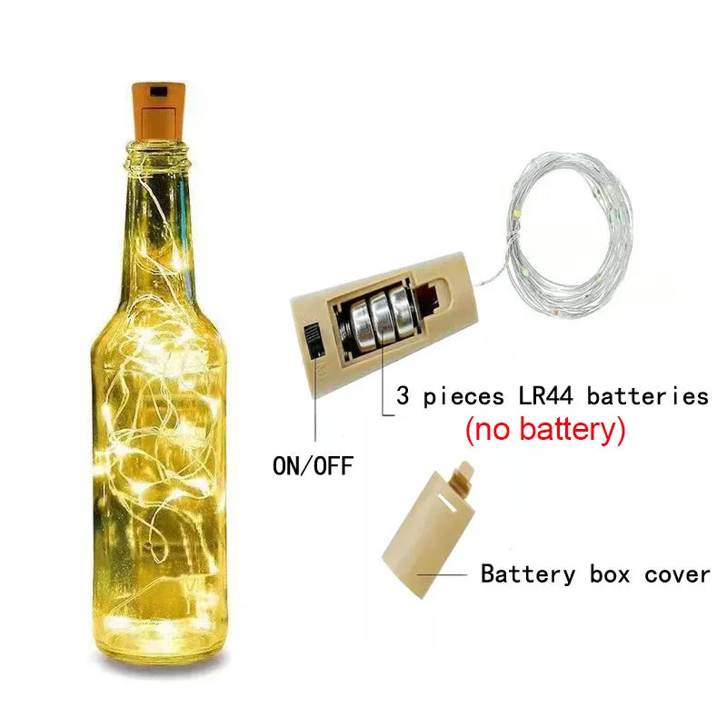 ✨ 10pcs Solar Xmas Bottle String Lights ✨