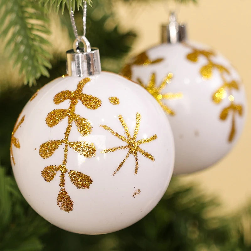 🎄 Glitter Christmas Balls Set – 24/6pcs  6cm Tree Ornaments ✨