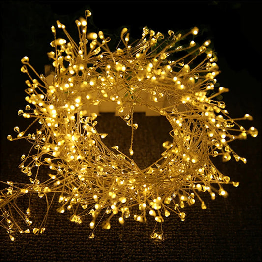 ✨ 3M/9M/12M Standard LED Christmas Garland Light – Starry Cluster Light with Remote, USB Powered 🎄